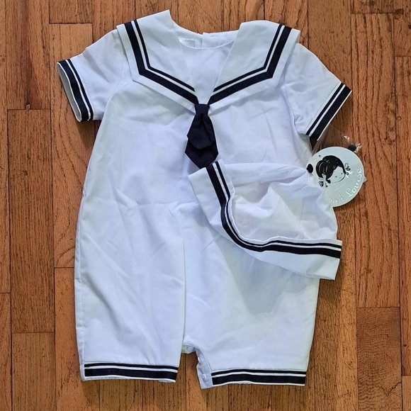 *NEW* Navy and White Romper Sz 18 Months - Picture 1 of 4